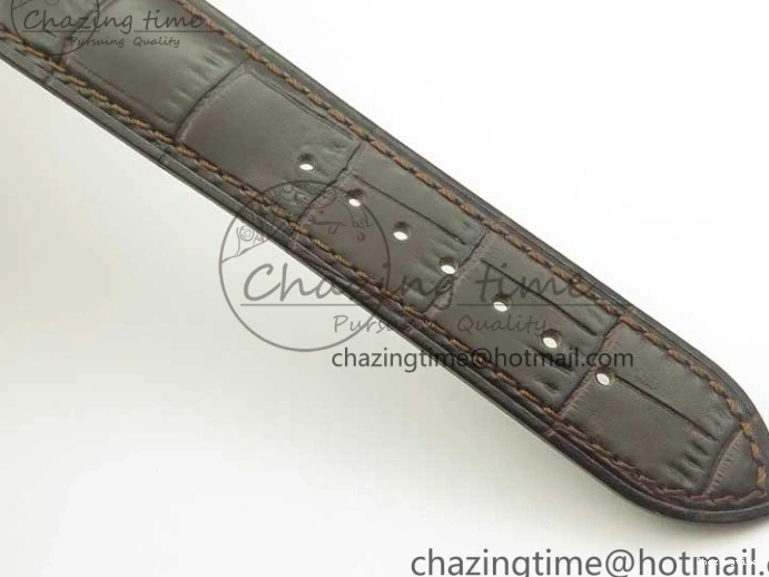 0124 Durable De Ville RG MKF 1:1 Best Edition Silver Dial Diamonds Markers on Brown Leather Strap MIYOTA 9015 V 8047
